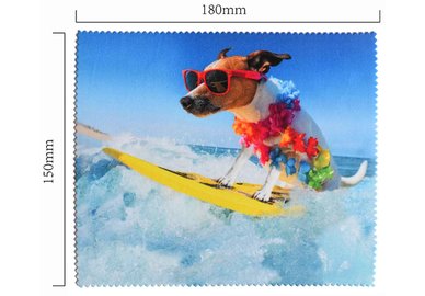 Mikrofaser Brillenputztuch - Surfhund