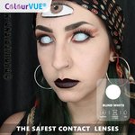ColorVue Crazy Kontaktlinsen - Blind White (2 St. Jahreslinsen) – ohne Stärke