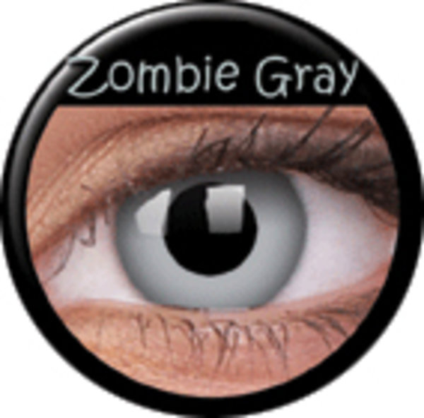 ColorVue Crazy-Kontaktlinsen - Zombie Grey (2 St. 3-Monatslinsen) – mit Stärke