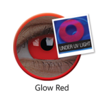 ColorVue Crazy Kontaktlinsen UV leuchtend - Glow Red (2 St. Jahreslinsen) – ohne Stärke