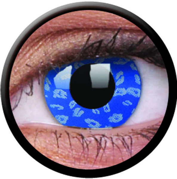 ColorVue Crazy Kontaktlinsen - Blue Leopard  (2 St. Jahreslinsen) – ohne Stärke