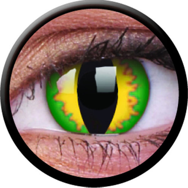 ColorVue Crazy Kontaktlinsen - Green Dragon (2 St. Jahreslinsen) – ohne Stärke