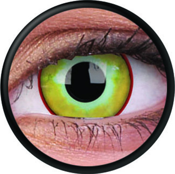 ColourVue Crazy Kontaktlinsen - Yellow Plague (2 St. Jahreslinsen) – ohne Stärke