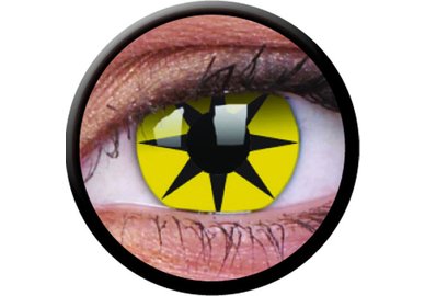 ColourVue Crazy Kontaktlinsen - Yellow Star (2 St. Jahreslinsen) – ohne Stärke