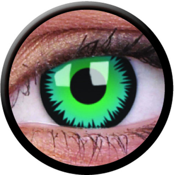 ColorVue Crazy-Kontaktlinsen - Green Werewolf (2 St. 3-Monatslinsen) – mit Stärke
