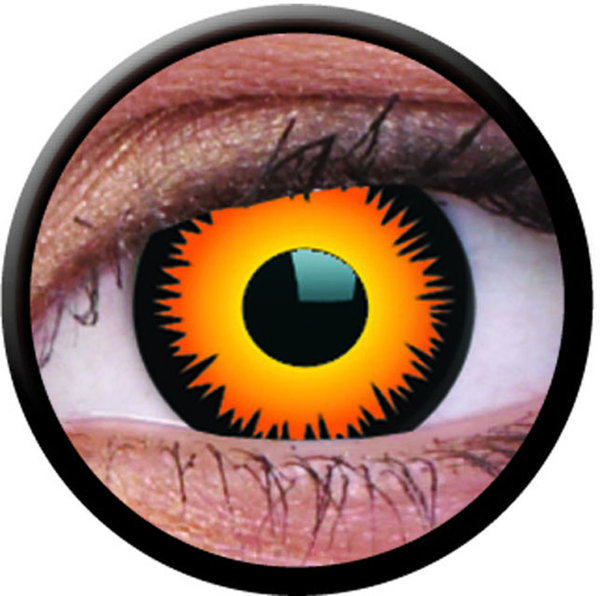 ColorVue Crazy-Kontaktlinsen - Orange Werewolf (2 St. 3-Monatslinsen) – ohne Stärke