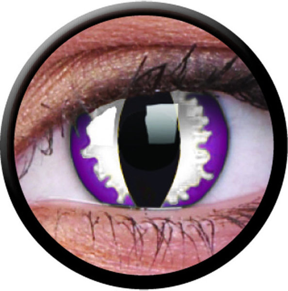 ColorVue Crazy-Kontaktlinsen - Purple Dragon (2 St. 3-Monatslinsen) – ohne Stärke