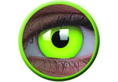 ColorVue Crazy Kontaktlinsen UV leuchtend - Glow Green (2 St. Jahreslinsen) – ohne Stärke