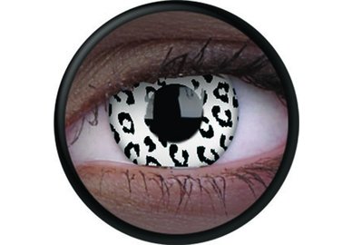 ColorVue Crazy Kontaktlinsen UV leuchtend - Glow White Leopard (2 St. Jahreslinsen) – ohne Stärke